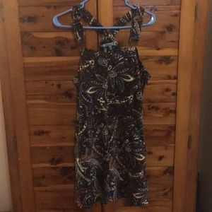 Corduroy flower and paisley overall dress